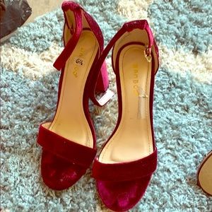 Burgundy suede heels worn only once